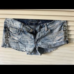 Studded American Eagle Ripped Shorts